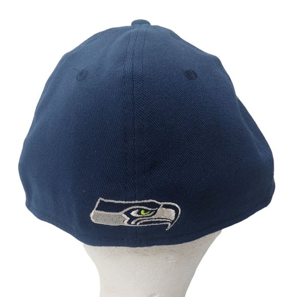 Seattle Seahawks New Era 30Thirty Cap M/L Stretch NFL Navy Blue Embroidered NEW - Picture 6 of 9